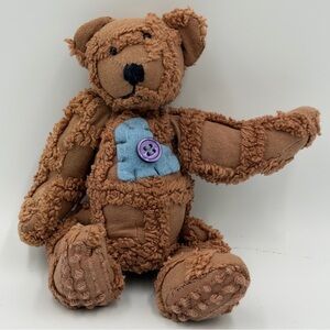 VTG 1999 From Grandma's Heart Brown Plush Stuffed Heart Chenille Teddy Bear 7.5"